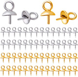 60pcs Stainless Steel Eye Pin Bail Caps for Jewelry Making