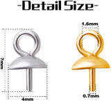 60pcs Stainless Steel Eye Pin Bail Caps for Jewelry Making