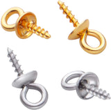 60pcs Stainless Steel Eye Pin Pearl Bail Peg for Jewelry Making
