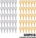 60pcs Stainless Steel Eye Pin Pearl Bail Peg for Jewelry Making