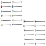 60pcs Stainless Steel Stud Nose Rings Set for Men Women Needles Cartilage Septum