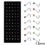 60pcs Stainless Steel Stud Nose Rings Set for Men Women Needles Cartilage Septum