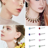 60pcs Stainless Steel Stud Nose Rings Set for Men Women Needles Cartilage Septum