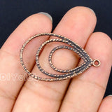 60pcs Antique Copper Filigree Teardrop Charms 35x21mm