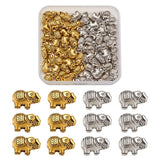 60pcs Tibetan Style Elephant Charms Spacer Beads Antique for DIY Bracelet