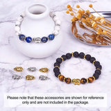 60pcs Tibetan Style Elephant Charms Spacer Beads Antique for DIY Bracelet