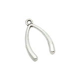 60pcs Tibetan Silver 2 Sided Wish Bone Charm 15x24mm