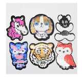 60pcs Reversible Patch Change Sequins Appliques for T-shirt Kids