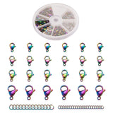 60pcs 304 Stainless Steel Lobster Claw Clasps Vacuum Plating Multi-color