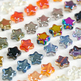 60pcs Five-Pointed Star Glass Crystal Beads DIY Necklace Jewelry Accessories
