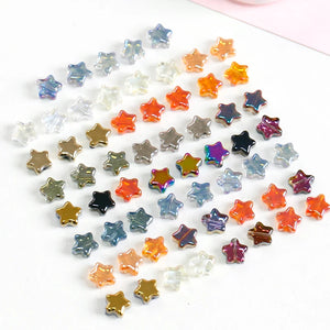 60pcs Five-Pointed Star Glass Crystal Beads DIY Necklace Jewelry Accessories