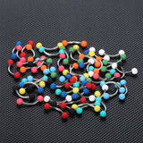 60pcs 16G Mixed Acrylic Ball Navel Eyebrow Lip Ring Body Jewelry Lot