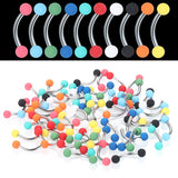 60pcs 16G Mixed Acrylic Ball Navel Eyebrow Lip Ring Body Jewelry Lot