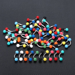 60pcs 16G Mixed Acrylic Ball Navel Eyebrow Lip Ring Body Jewelry Lot