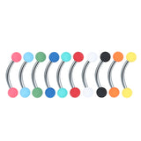 60pcs 16G Mixed Acrylic Ball Navel Eyebrow Lip Ring Body Jewelry Lot