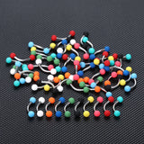 60pcs 16G Mixed Acrylic Ball Navel Eyebrow Lip Ring Body Jewelry Lot