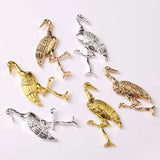 60pcs Red-crowned crane charm 22x46mm DIY Jewelry