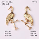 60pcs Red-crowned crane charm 22x46mm DIY Jewelry