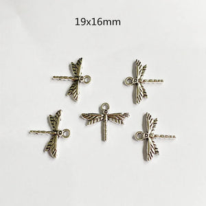 60pcs Delicate Little Dragonfly DIY Earring Necklace Pendant Charms