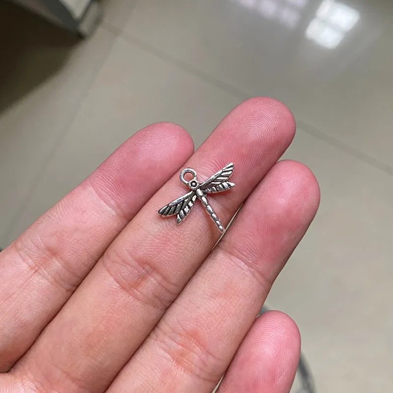 60pcs Delicate Little Dragonfly DIY Earring Necklace Pendant Charms