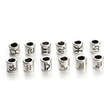 60pcs Antique Silver Zodiac Charm Beads Spacer Beads DIY Jewelry Making F3061