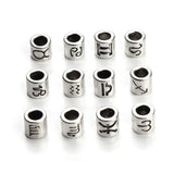 60pcs Antique Silver Zodiac Charm Beads Spacer Beads DIY Jewelry Making F3061