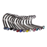 Crystal Stainless Steel Nose Stud Bar Septum Piercing