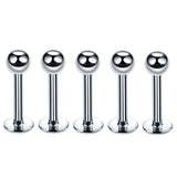 60pcs Stainless Steel Body Piercing Jewelry Mix Styles Tongue Eyebrow Belly Nose