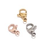 60pcs Rose Stainless Steel Lobster Clasps for DIY Jewelry Making