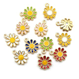 60pcs Small Daisy Flower Charm Pendant for DIY Jewelry Making
