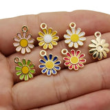 60pcs Small Daisy Flower Charm Pendant for DIY Jewelry Making