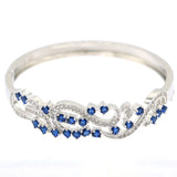 Delicate Pink Kunzite CZ Silver Bangle Bracelet 7.5in