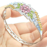 Big Tourmaline Citrine Peridot Bracelet 925 Silver