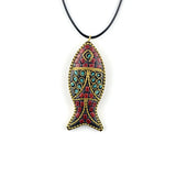 Nepal Fish Pendant Ethnic Style Necklace Sweater Chain Accessories