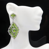 Eye Catching 16g Green Peridot 925 Silver Earrings