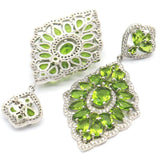 Eye Catching 16g Green Peridot 925 Silver Earrings