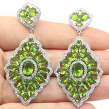 Eye Catching 16g Green Peridot 925 Silver Earrings