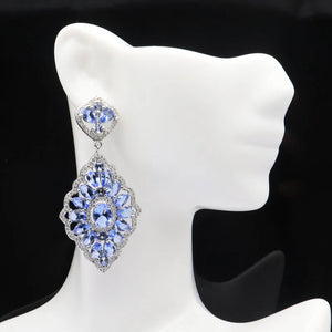 Violet Tanzanite Pink Tourmaline 925 Silver Earrings