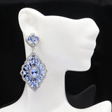 Violet Tanzanite Pink Tourmaline 925 Silver Earrings