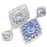 Violet Tanzanite Pink Tourmaline 925 Silver Earrings