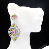 Luxurious 60x28mm Violet Tanzanite Earrings