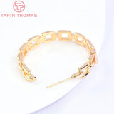 2PCS 35x34MM 24K Brass Zircon Round Stud Earrings High Jewelry Findings