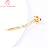 2PCS 26MM 24K Brass Zircon Stud Earrings High Jewelry Findings