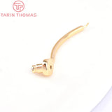2PCS 26MM 24K Brass Zircon Stud Earrings High Jewelry Findings