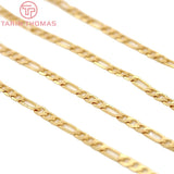 1 Meter 5MM 24K Brass Bracelet Chains Necklace High Jewelry Findings