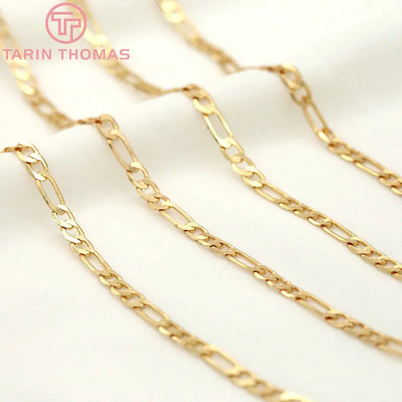 1 Meter 5MM 24K Brass Bracelet Chains Necklace High Jewelry Findings