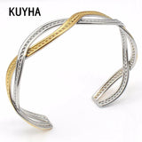 61MM Stainless Steel Cuff Bracelet Expandable Bangle Bracelet Women Men Bangles