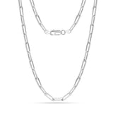 Men's 925 Sterling Silver Gold Plated PaperClip Link Chain Necklace, 22 Inches