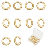 10Pcs Real 18K Gold Plated Spring Gate Rings for Jewelry Making