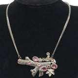 Neo-Gothic Vintage Tree Emerald Tourmaline Tanzanite Necklace